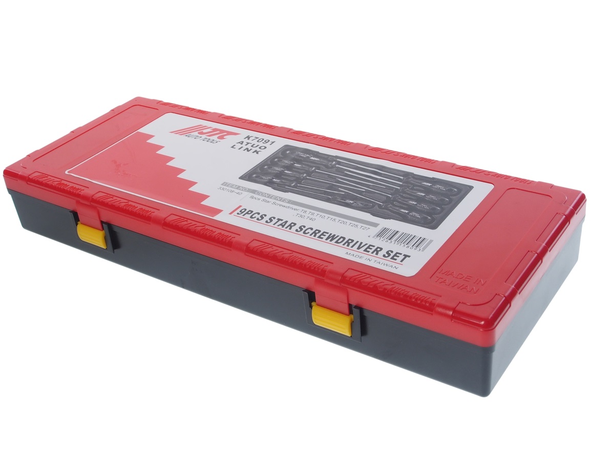 НАБОР ОТВЕРТОК TORX T8-T40 В КЕЙСЕ 9 ПРЕДМЕТОВ В КЕЙСЕ JTC-K7091 